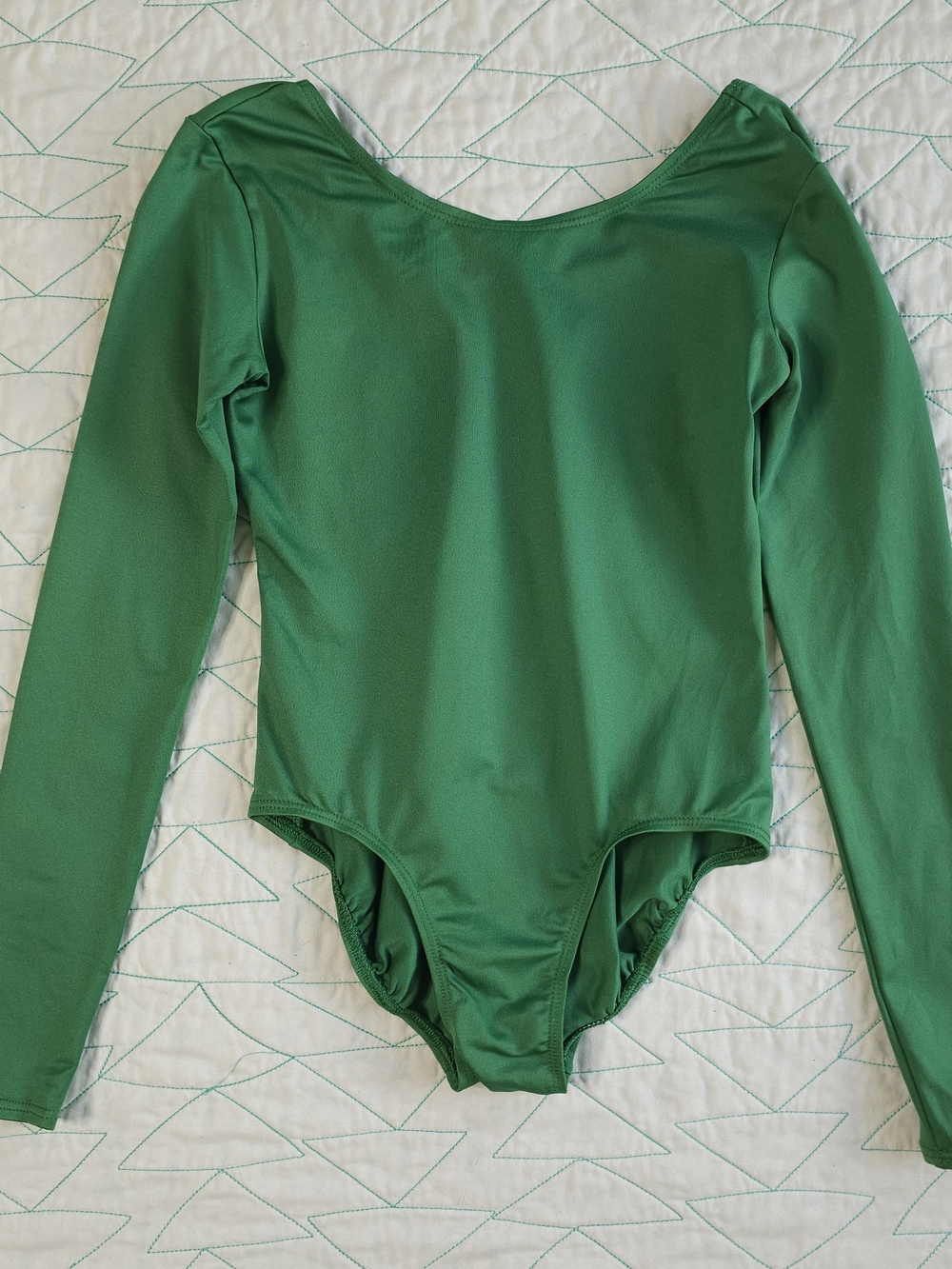 Danskin Emerald Green Long Sleeve Nylon Spandex Leotard
